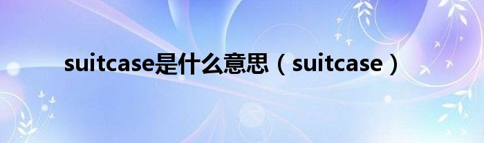 suitcase是什么意思（suitcase）