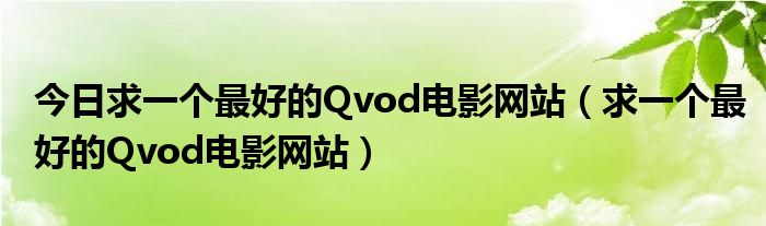 今日求一个最好的Qvod电影网站（求一个最好的Qvod电影网站）