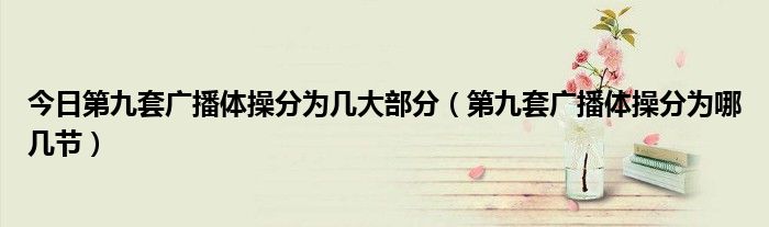今日第九套广播体操分为几大部分（第九套广播体操分为哪几节）