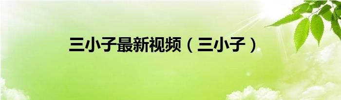 三小子最新视频（三小子）