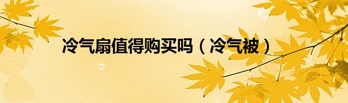 冷气扇值得购买吗（冷气被）
