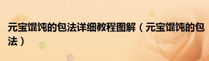 元宝馄饨的包法详细教程图解（元宝馄饨的包法）