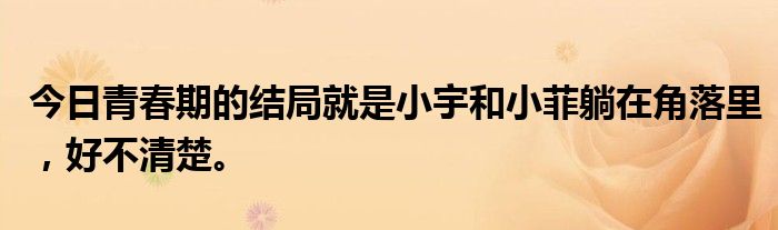 今日青春期的结局就是小宇和小菲躺在角落里，好不清楚。