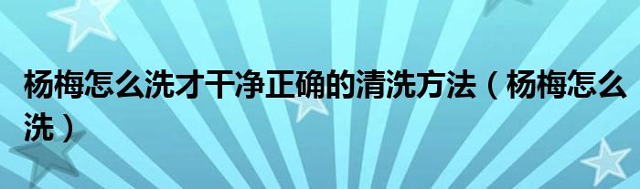 杨梅怎么洗才干净正确的清洗方法（杨梅怎么洗）