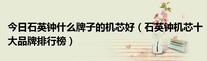 今日石英钟什么牌子的机芯好（石英钟机芯十大品牌排行榜）