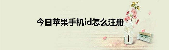 今日苹果手机id怎么注册