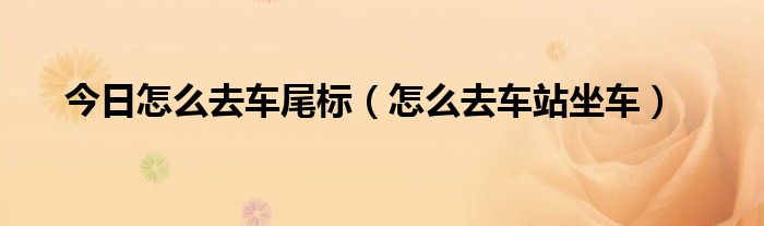 今日怎么去车尾标（怎么去车站坐车）
