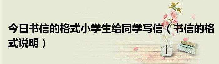 今日书信的格式小学生给同学写信（书信的格式说明）