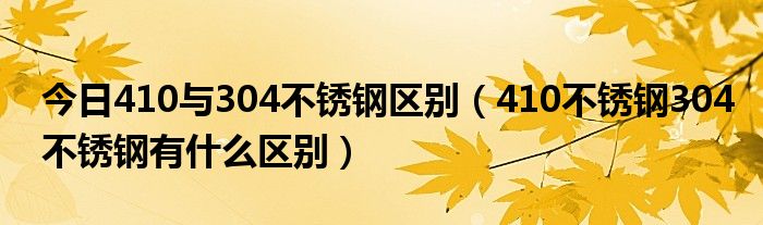 今日410与304不锈钢区别（410不锈钢304不锈钢有什么区别）