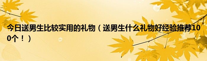 今日送男生比较实用的礼物（送男生什么礼物好经验推荐100个！）