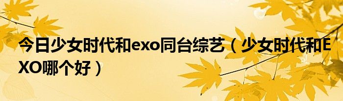 今日少女时代和exo同台综艺（少女时代和EXO哪个好）