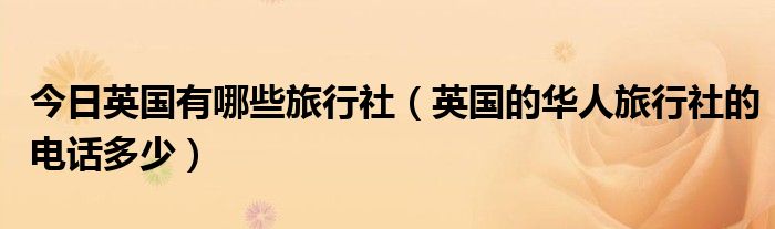 今日英国有哪些旅行社（英国的华人旅行社的电话多少）