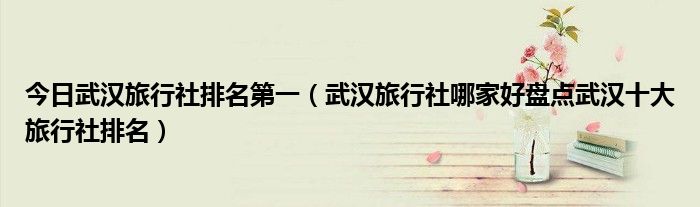 今日武汉旅行社排名第一（武汉旅行社哪家好盘点武汉十大旅行社排名）