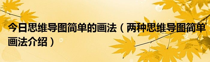 今日思维导图简单的画法（两种思维导图简单画法介绍）