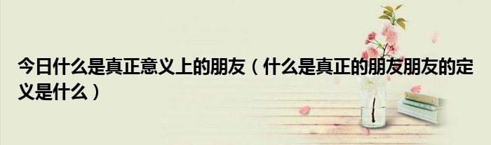 今日什么是真正意义上的朋友（什么是真正的朋友朋友的定义是什么）