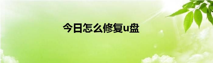 今日怎么修复u盘
