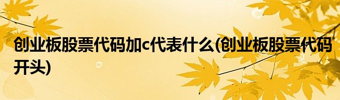 创业板股票代码加c代表什么(创业板股票代码开头)