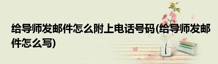 给导师发邮件怎么附上电话号码(给导师发邮件怎么写)