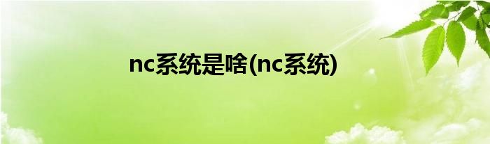 nc系统是啥(nc系统)