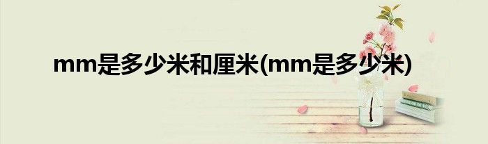 mm是多少米和厘米(mm是多少米)
