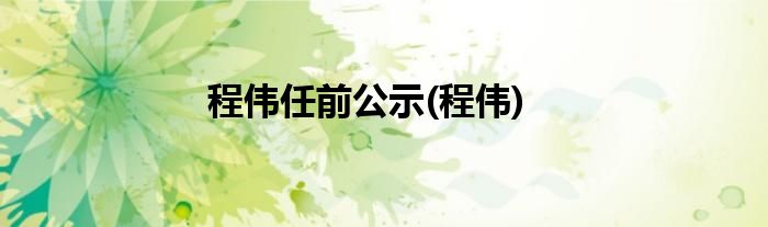 程伟任前公示(程伟)