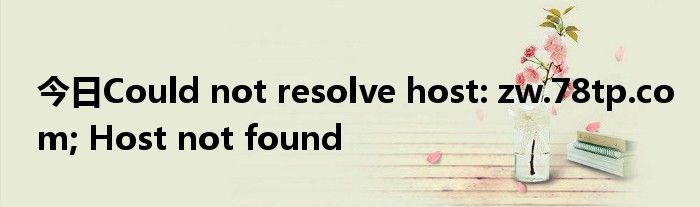 今日Could not resolve host: zw.78tp.com; Host not found