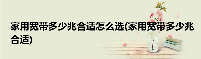 家用宽带多少兆合适怎么选(家用宽带多少兆合适)