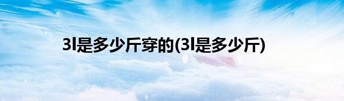 3l是多少斤穿的(3l是多少斤)