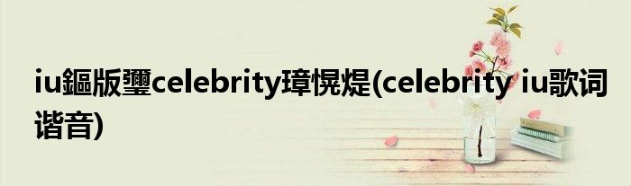 iu鏂版瓕celebrity璋愰煶(celebrity iu歌词谐音)
