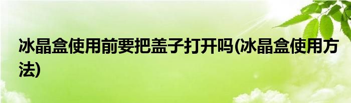 冰晶盒使用前要把盖子打开吗(冰晶盒使用方法)