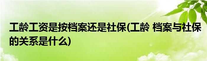 工龄工资是按档案还是社保(工龄 档案与社保的关系是什么)