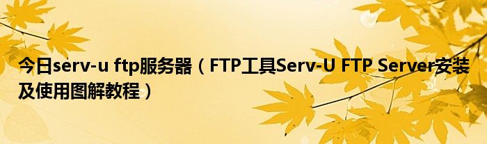 今日serv-u ftp服务器（FTP工具Serv-U FTP Server安装及使用图解教程）