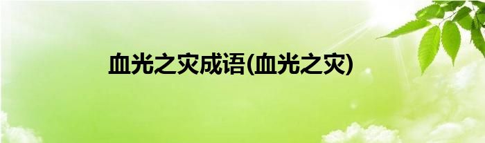 血光之灾成语(血光之灾)