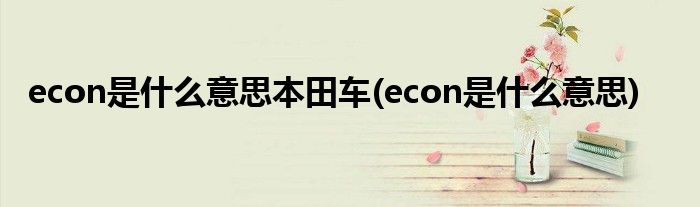econ是什么意思本田车(econ是什么意思)