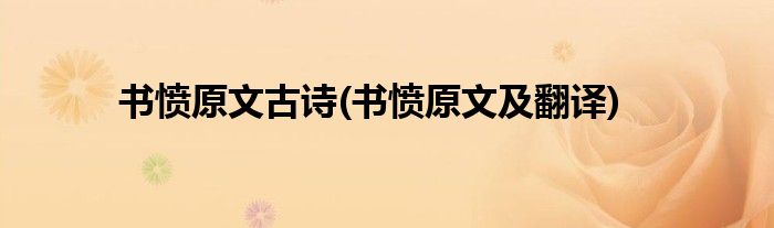 书愤原文古诗(书愤原文及翻译)