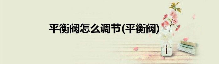 平衡阀怎么调节(平衡阀)
