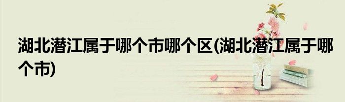 湖北潜江属于哪个市哪个区(湖北潜江属于哪个市)