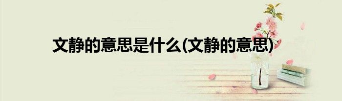 文静的意思是什么(文静的意思)