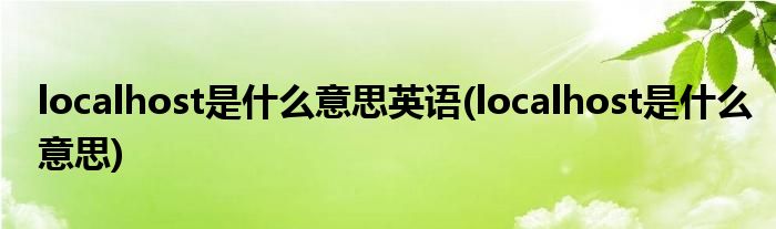localhost是什么意思英语(localhost是什么意思)