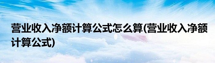 营业收入净额计算公式怎么算(营业收入净额计算公式)