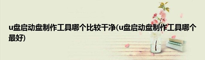 u盘启动盘制作工具哪个比较干净(u盘启动盘制作工具哪个最好)