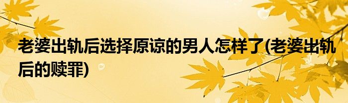 老婆出轨后选择原谅的男人怎样了(老婆出轨后的赎罪)