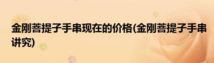 金刚菩提子手串现在的价格(金刚菩提子手串讲究)