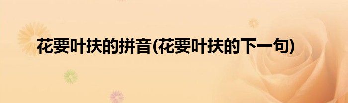 花要叶扶的拼音(花要叶扶的下一句)