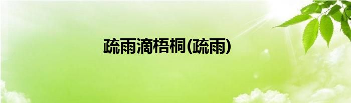 疏雨滴梧桐(疏雨)