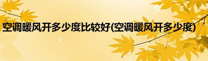 空调暖风开多少度比较好(空调暖风开多少度)