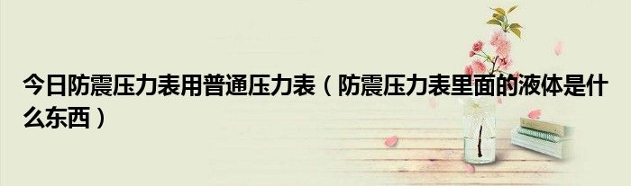 今日防震压力表用普通压力表（防震压力表里面的液体是什么东西）