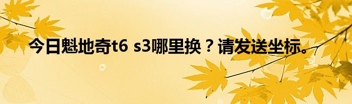 今日魁地奇t6 s3哪里换？请发送坐标。