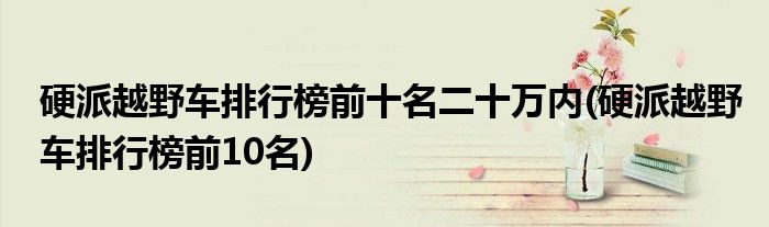 硬派越野车排行榜前十名二十万内(硬派越野车排行榜前10名)
