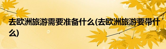 去欧洲旅游需要准备什么(去欧洲旅游要带什么)